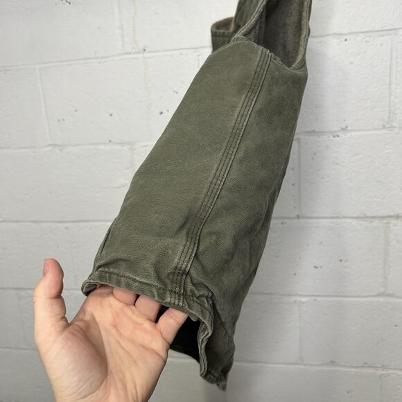 Y2K Carhartt Sherpa-Lined Vest “Army Green” V33 ARG - Picture 7 of 12